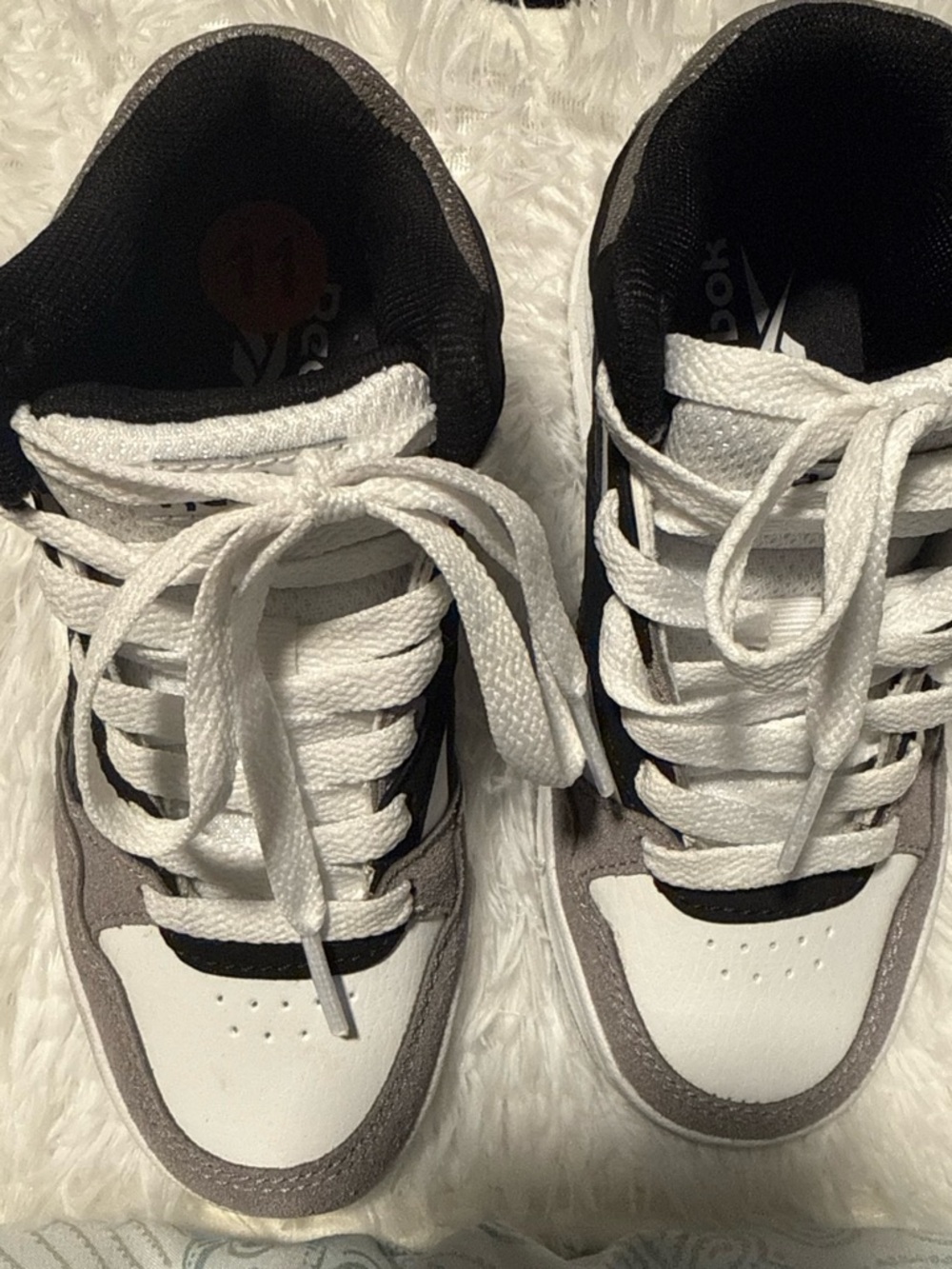 Reebok Kids White, Gray and Black Low-Top Sneakers
